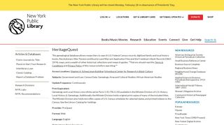 HeritageQuest | The New York Public Library