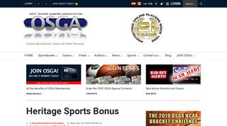 Heritage Sports Bonus - OSGA.com