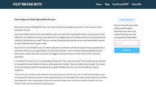 How to Open an Online Sportsbook Account | Sports Betting Picks ...