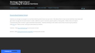 Access Powerschool Student Portal - Heritage High School ...