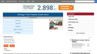 Heritage Trust Federal Credit Union - Credit Unions Online