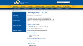 HeritageQuest Online - Angelo State University