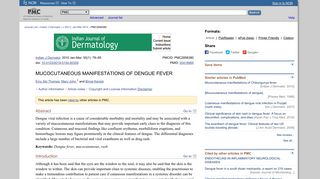 MUCOCUTANEOUS MANIFESTATIONS OF DENGUE FEVER