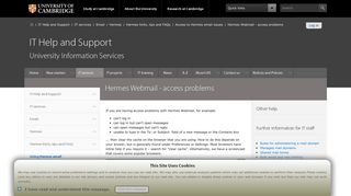 Hermes Webmail - access problems — IT Help and Support