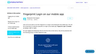 Fingerprint Login on our mobile app – EMPLOYMENT HERO SUPPORT