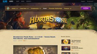 Hearthstone Patch Notes - 2.7.0.9166 – Tavern Brawl, New Heroes ...
