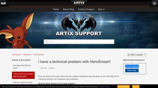 I have a technical problem with HeroSmash! – Artix Support