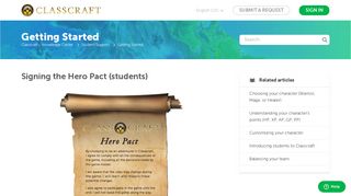 Signing the Hero Pact (students) – Classcraft - Knowledge Center