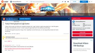 Today's Patch greyed out Login button : heroesofthestorm - Reddit