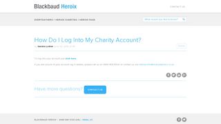 How Do I Log Into My Charity Account? – Everydayhero