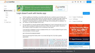 Login doesn't work with heroku app - Stack Overflow