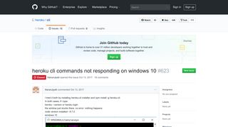 heroku cli commands not responding on windows 10 · Issue #623 ...
