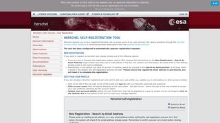 Herschel User Registration - Cosmos