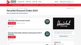 Herschel Discount Codes & Coupons For February 2019 - Up To ...