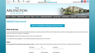 MEDENT Patient Portal - Arlington Orthopedics
