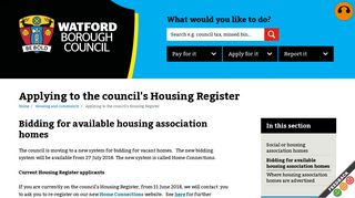 Bidding for available housing association homes | Applying to the ...