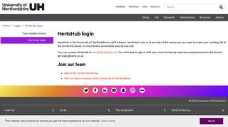 University of Hertfordshire | HertsHub login