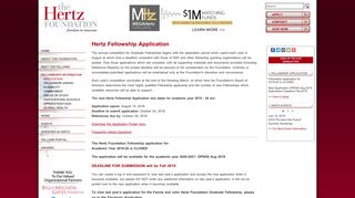 Hertz Fellowship Application - Hertz Foundation