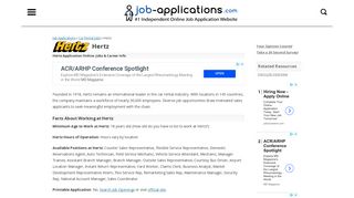 Hertz Application, Jobs & Careers Online - Job-Applications.com