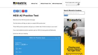 Free 75 Question HESI A2 Practice Test (2019) by Mometrix