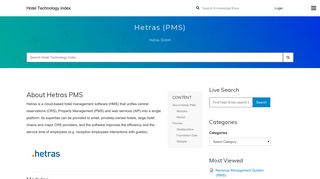 Hetras (PMS) | Hotel Technology Index