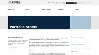 Portfolio Access - Hewison Private Wealth