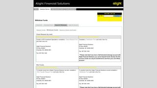 Withdraw Funds - Alight Financial Solutions - Customer Service