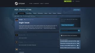 login issue :: HEX: Shards of Fate Hex Discussions - Steam Community