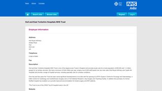 Hull and East Yorkshire Hospitals NHS Trust - NHS Jobs - Employer ...