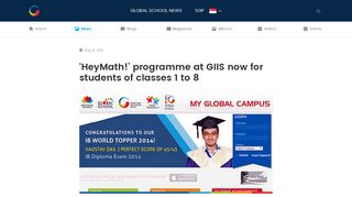 'Heymath!' Programme At Giis Now For Students Of Classes 1 To 8