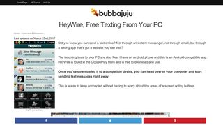 HeyWire, Free Texting From Your PC - Bubbajuju