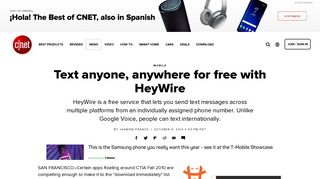 Text anyone, anywhere for free with HeyWire - CNET