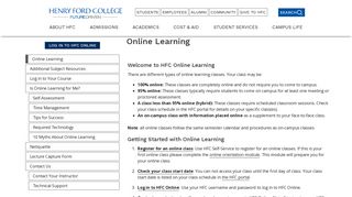 Online Learning | Henry Ford College
