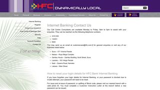 Internet Banking Contact Us | HFC Bank Fiji - Dynamically Local