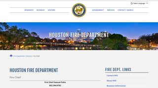 Houston Fire Department - Divisions - Fire Chief