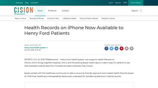 Health Records on iPhone Now Available to Henry Ford Patients