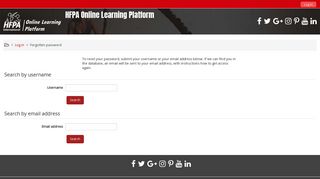 Forgotten password - HFPA Online Learning Platform