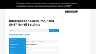 hgcbroadband.com IMAP and SMTP Email Settings