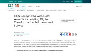 HGS Recognized with Gold Awards for Leading Digital Transformation ...