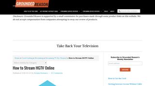 How to Stream HGTV Online | Grounded Reason