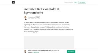 Activate HGTV on Roku at hgtv.com/roku – Brittany Jones – Medium