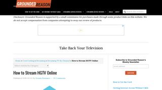 How to Stream HGTV Online | Grounded Reason