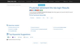 Prudential retirement hhc tda login Results For Websites Listing