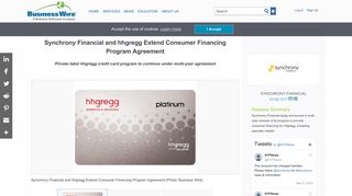 Synchrony Financial and hhgregg Extend Consumer Financing ...