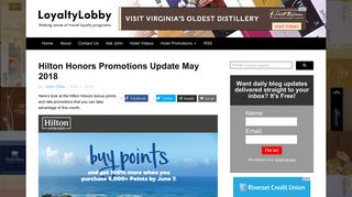 Hilton Honors Promotions Update May 2018 | LoyaltyLobby