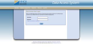 Log In/Out - HHQI's Data Access