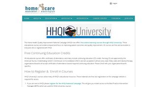 Home Care Association of Washington - HHQI University