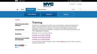 Training - HHS Connect - NYC.gov