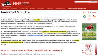 PowerSchool Parent Info - Holliston High School
