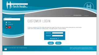 Customer Login - Hi-Tech Seals Inc.